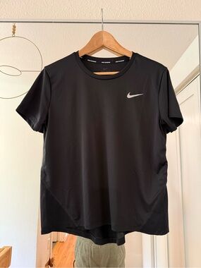 Nike Black Short-Sleeve Performance Tee with Reflective Swoosh